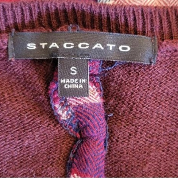Staccato top plaid small long sleeve - Picture 6 of 6